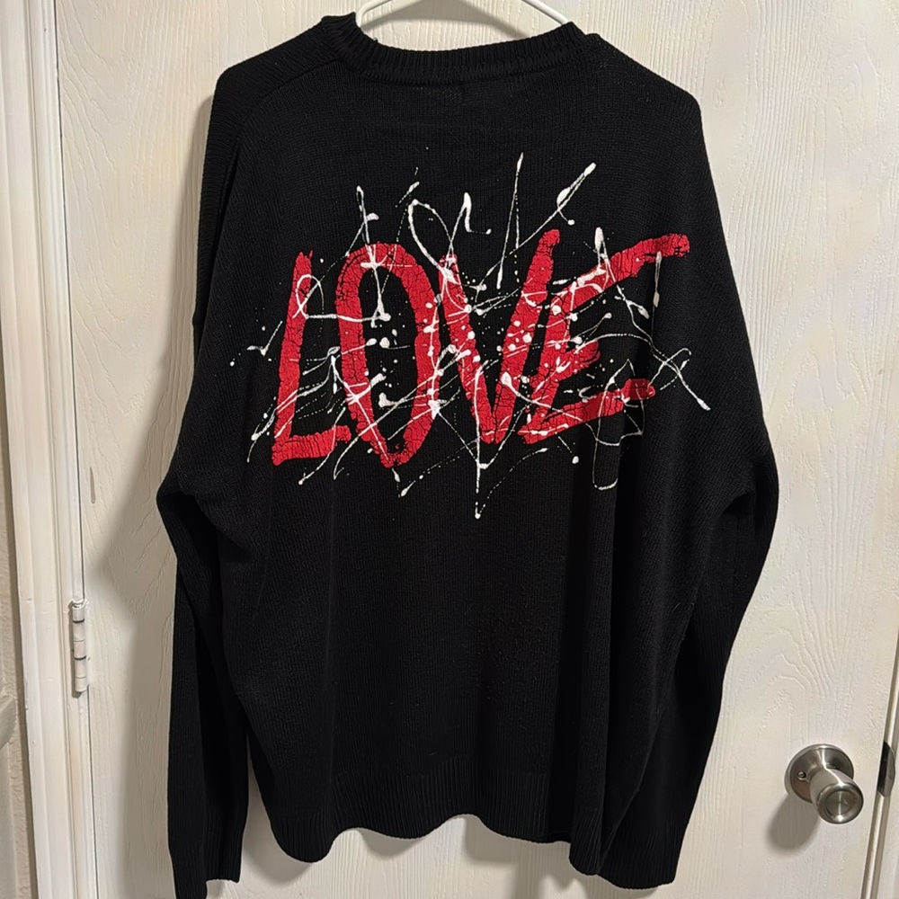 3.14 LOVE Unisex Men Women Black Red Sweater 2XL‎ Long Sleeve Thick Warm Winter